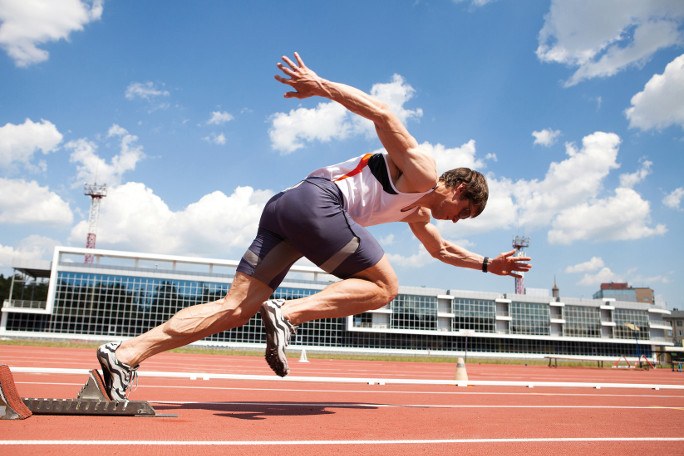 Sprinter im Stadion